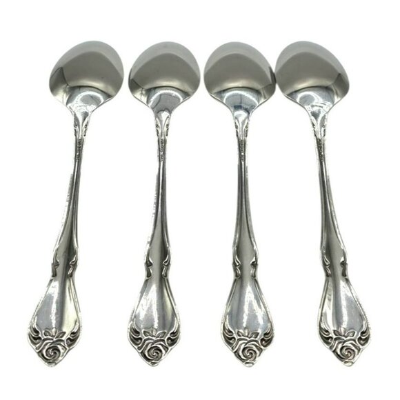 4 Oneida Teaspoons True Arbor Rose Flatware Spoon Replacement Stainless VTG NOS - Picture 2 of 4